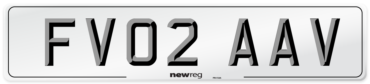FV02 AAV Number Plate from New Reg